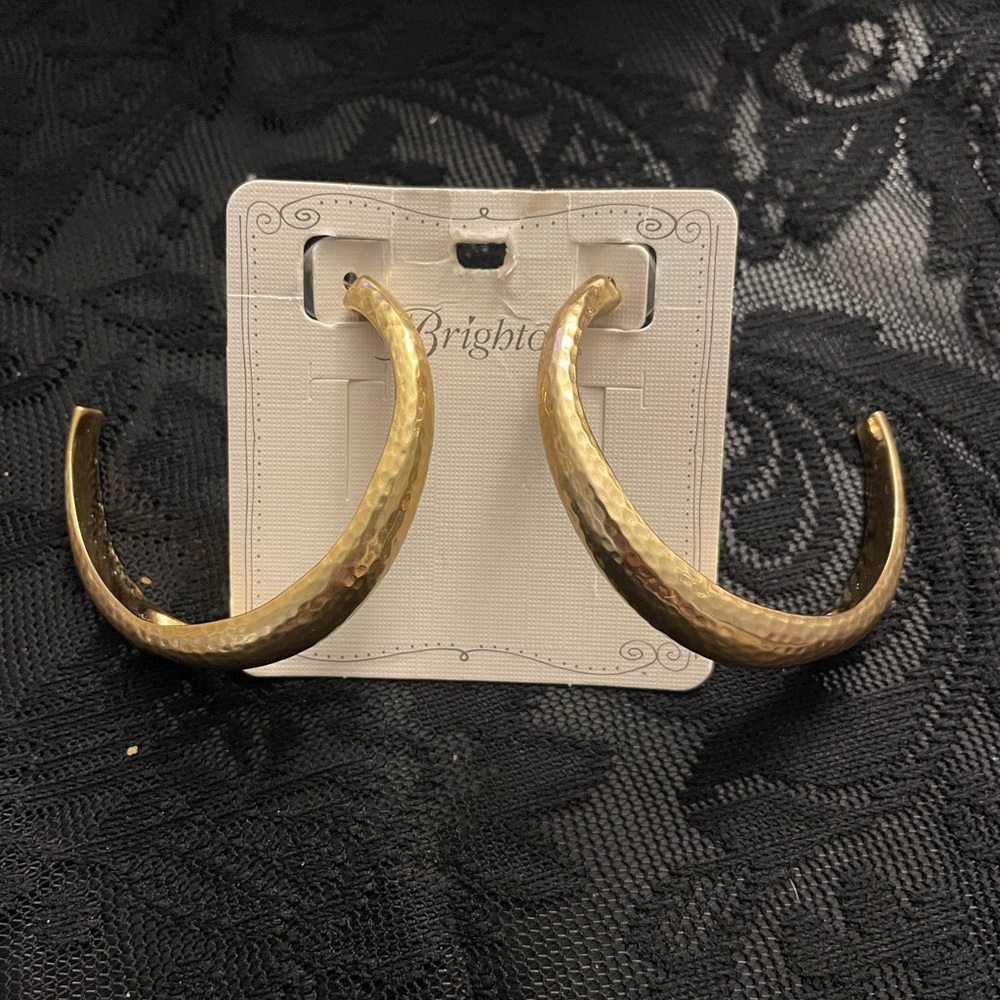 Brighton Gold Hammered Hoop Earrings